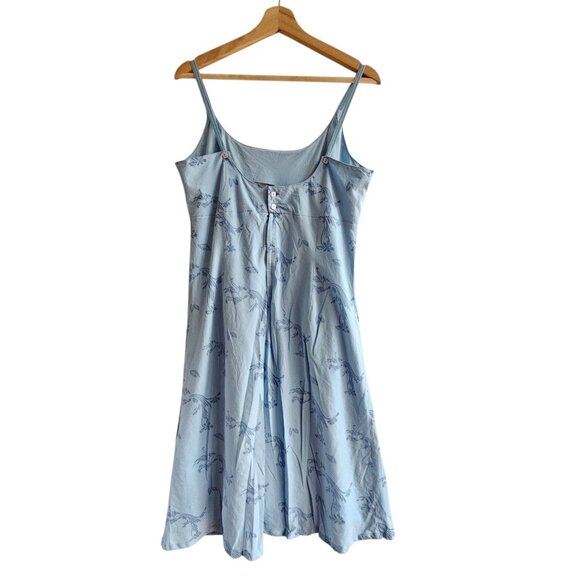 Organic Cotton Light Blue Sundress With Floral Patterns Womans Large Horny Toad - Picture 2 of 10